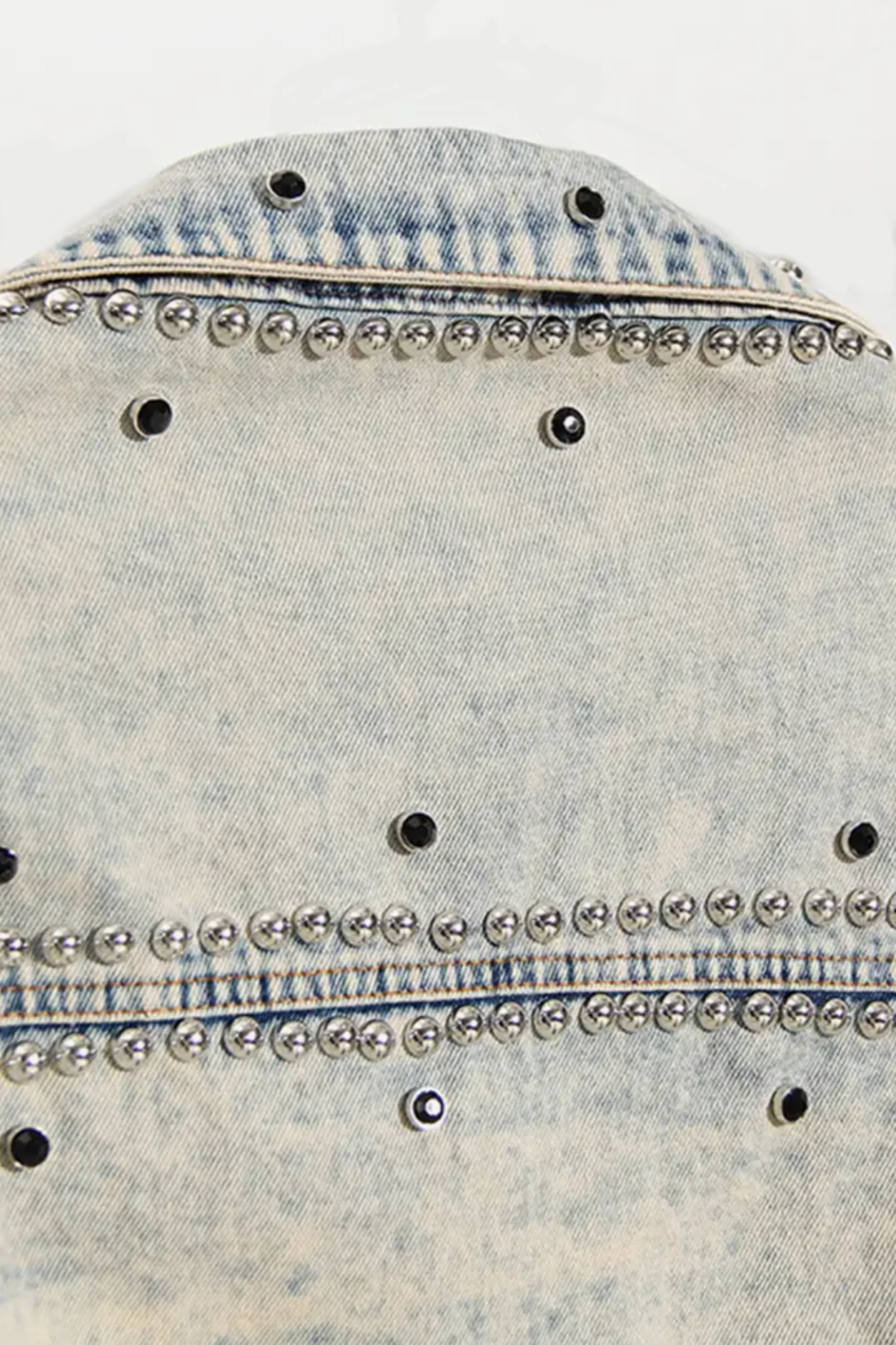 STUDDED COTTON DENIM BOLERO 4 STUDDED COTTON DENIM BOLERO - Image 4