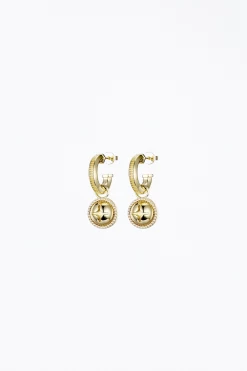 HARDWARE CHARM HOOP EARRINGS