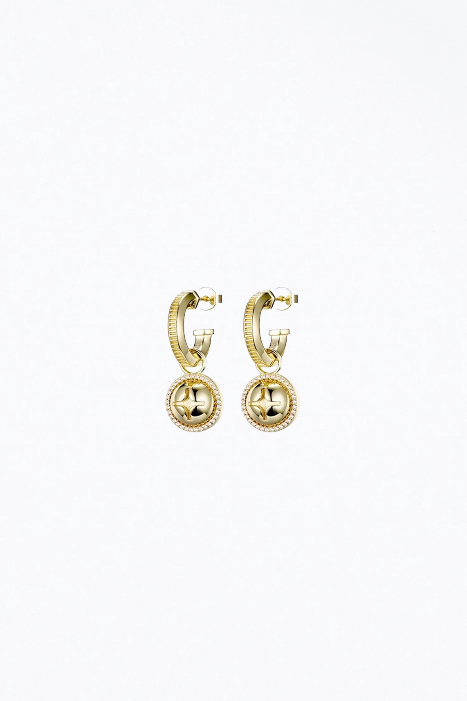 HARDWARE CHARM HOOP EARRINGS 1 HARDWARE CHARM HOOP EARRINGS