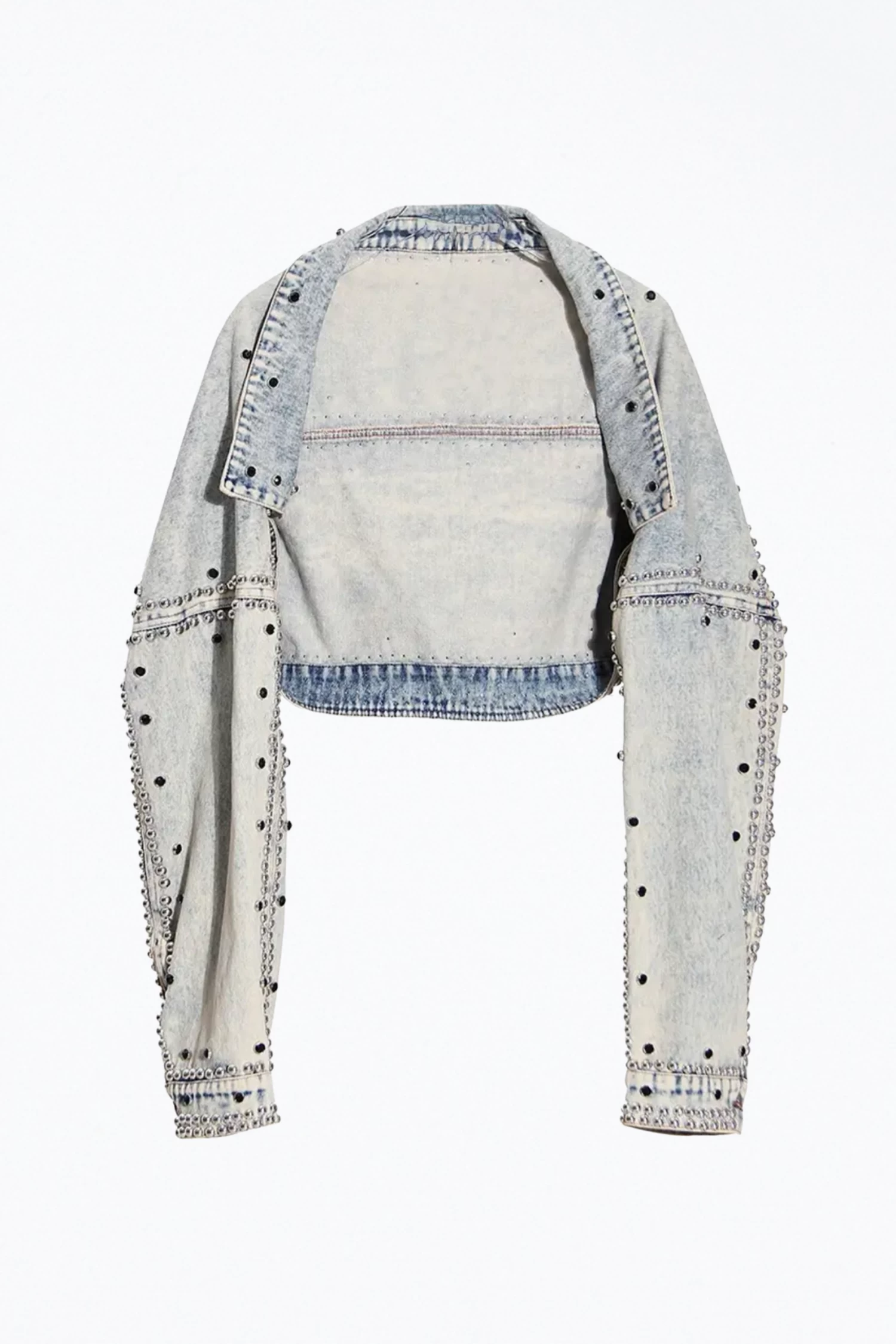 STUDDED COTTON DENIM BOLERO 1 STUDDED COTTON DENIM BOLERO