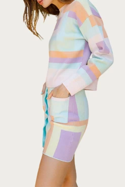 GEOMETRIC KNIT CREWNECK SWEATER -Varley Store q4 c3e36a8d bd95 4a86 9ac4 0765603f88c1