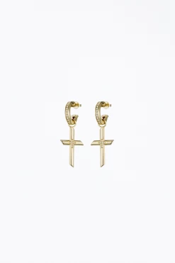 FREEDOM CROSS CHARM EARRINGS