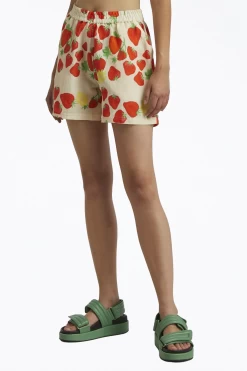 STRAWBERRY-PRINT LINEN-BLEND SHORTS -Varley Store q4 cf978b9b c674 49b9 9283 512789154375