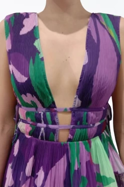 AERIN PLEATED CUTOUT CHIFFON MINI DRESS -Varley Store q9 4b53260d 5fc7 44b8 8dfb d9609839c035